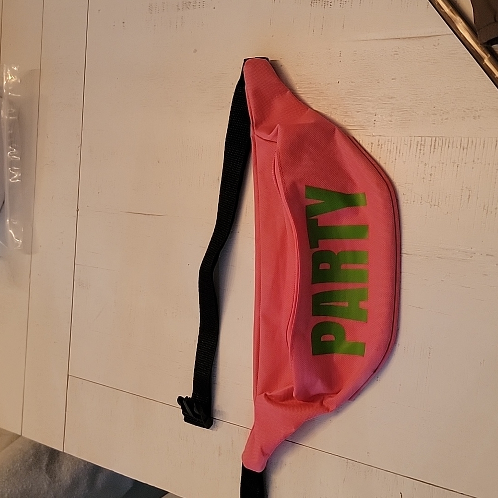 Pink Bachelorette party fanny pack.